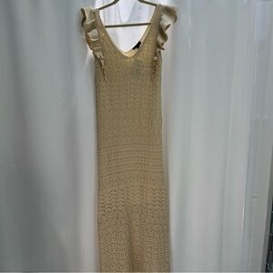 Jessica Simpson Women’s Ocean Crochet Cream Maxi Dress Large
